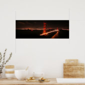 Iconische Golden Gate Bridge 's nachts Poster (Keuken)