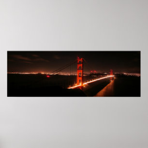 Iconische Golden Gate Bridge 's nachts Poster