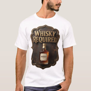 Iconische Gouden WHISKY VERPLICHT Grafische T-shir T-shirt