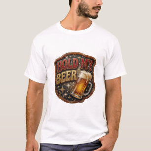 Iconische HOU MIJN BIER 3D-tekstkunst T-shirt