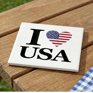 Iconische "I ❤️ USA" Keramisch accent Tegel Tegeltje