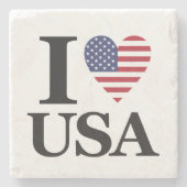 Iconische "I ❤️ USA" stenen Onderzetter (Voorkant)