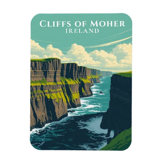 Iconische kliffen van Moher Ireland Landmark Souve Magneet (Verticaal)