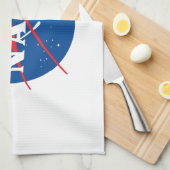 Iconische NASA keukenhanddoek (Rocket White) (Quarter Fold)