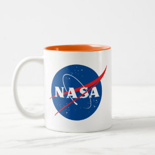 Iconische NASA lanceren Oranje Trim Keramische Mok