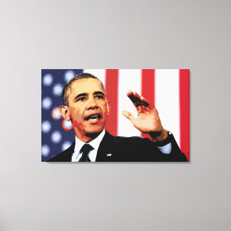 Iconische Obama portretschilderij Canvas Afdruk