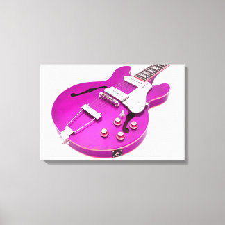 ICONISCHE PAARSE ELEKTRISCHE GITAAR 16x24 Canvas Afdruk