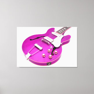 ICONISCHE PAARSE ELEKTRISCHE GITAAR 32x48 Canvas Afdruk