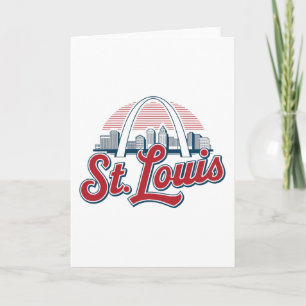 Iconische St. Louis Gateway Arch, Retro Stijl Kaart