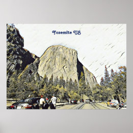 Iconische Yosemite National Park US Rock Mountain Poster