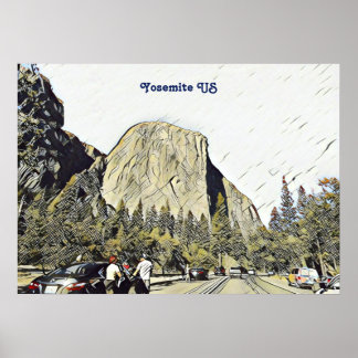 Iconische Yosemite National Park US Rock Mountain Poster