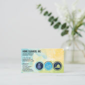 Icons voor reinigingsservice | Achtergrond Waterve Visitekaartje (Staand voorkant)