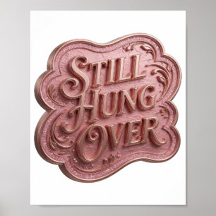 Icoon Goud NOCH STEEDS HANGENDE 3D Tekst Kunst Poster