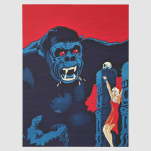 Icoon Koning Kong Reuzen Aap Monster Film Print Tissuepapier