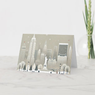 Icoon Standbeeld Liberty & NYC Silhouet Vakantie Bedankkaart