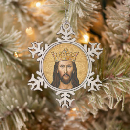 Icoon van Christus Tin Sneeuwvlok Ornament