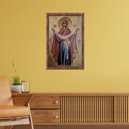 Icoon van de Maagd Maria Poster (Woonkamer 2)