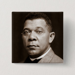 Icoon van de zwarte geschiedenis: Booker T. Washin Vierkante Button 5,1 Cm