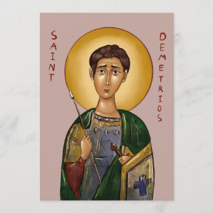 Icoon van Sint Demetrius Papieren Icoonkaart Bedankkaart