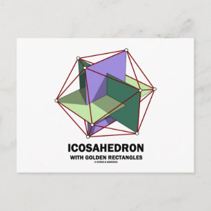 Icosaëder met gouden rechthoeken (geometrie) briefkaart
