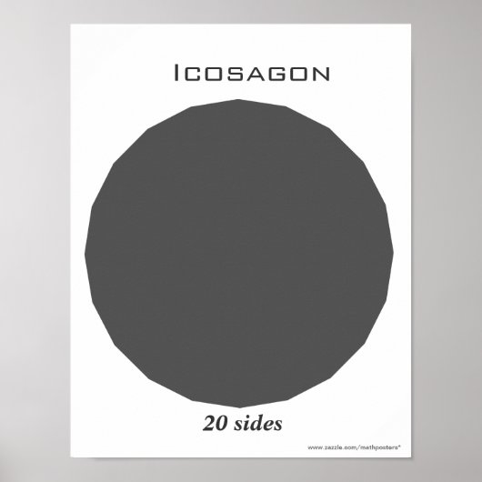 Icosagon Poster van veelhoek (Voorkant)