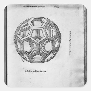 Icosahedron uit de "De Divina Proportione" Vierkante Sticker