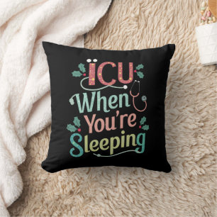 ICU Als Je Slaapt ICU Verpleegster Kerstmis Kussen