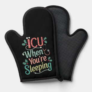 ICU Als Je Slaapt ICU Verpleegster Kerstmis Ovenwant