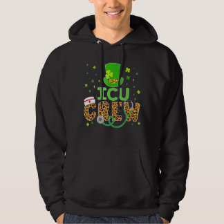 Icu Crew Nurselife Stethoscope Nursing St Patricks Hoodie