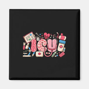 ICU Happy Valentines Day Intensive Care Unit Nurse Magneet