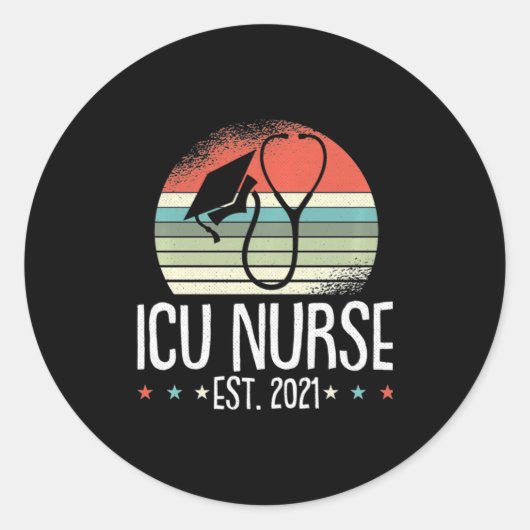 Icu Nurse Ronde Sticker (Voorkant)