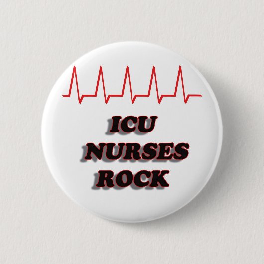 ICU NURSES ROCK RONDE BUTTON 5,7 CM (Voorkant)