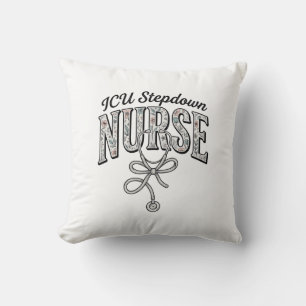 ICU Stepdown Verpleegster Vintage Bloem Stethoscoo Kussen