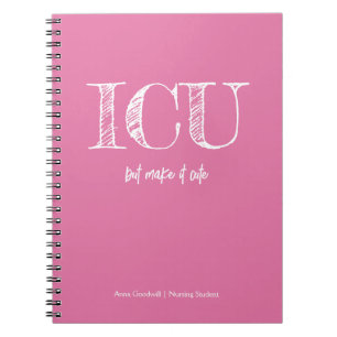 ICU Trendy Minimalistische Roze Verpleegkundige St Notitieboek