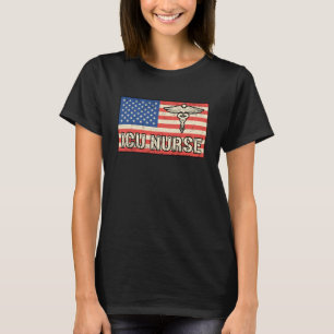 ICU Verpleegkundige Geneeskunde Noodsituatie Ameri T-shirt