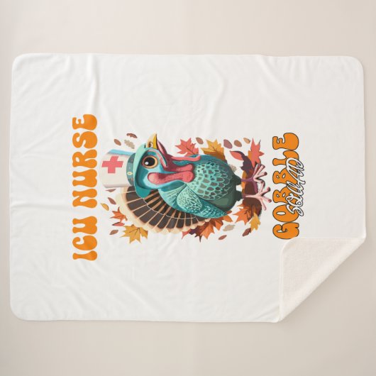 ICU Verpleegkundige Gobble Squad Vrouwen ICU Verpl Sherpa Deken (Voorkant (horizontaal))