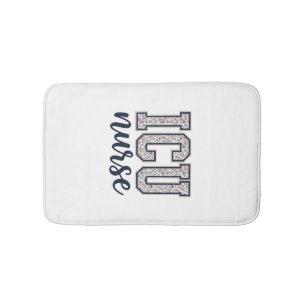 ICU-verpleegster bloemige varsity shirt ontwerp_1 Badmat