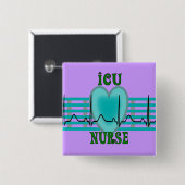 ICU-zurencadeautjes, QRS- en hartontwerp Vierkante Button 5,1 Cm (Voorkant /achterkant)