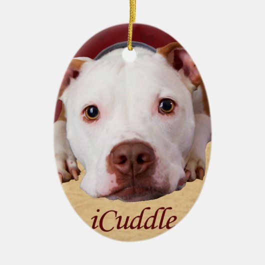 iCuddle Pitbull Keramisch Ornament (Voorkant)