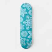 Icy Aqua Blauwgroen Bevroren Wintersnowflakes Kers Skateboard (Voorkant)
