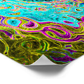 Icy Aqua Blue Groovy Abstract Retro Liquid Swirl Poster (Hoek)