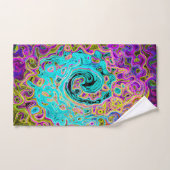 Icy Aqua Blue Super Abstrait Retro Liquid Swirl (Serviette à main)