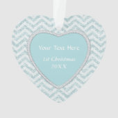 Icy Aqua Chevron Modèle photo Premier Noël (dos)