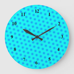 Icy Aqua en Blue Snowflake Pattern Grote Klok
