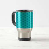 Icy Aqua en Blue Snowflake Pattern Reisbeker (Voorkant links)