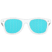 Icy Aqua en Blue Snowflake Pattern Retro Zonnebril (Voorkant)