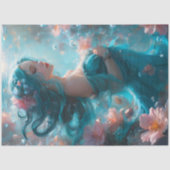 Icy Blue Elegant Mermaid Decoupage Paper v5 Tissuepapier (Voorkant)
