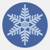 Icy Blue Frozen Snowflake Frosty Winter Kerstmis Ronde Sticker (Voorkant)