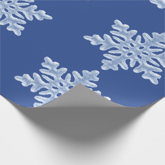 Icy Blue Frozen Winter Frosty Snowflakes kerst Cadeaupapier (Hoek)