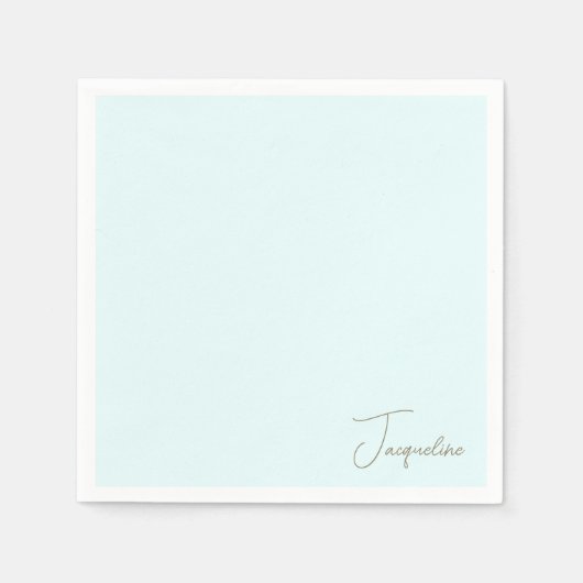 Icy Blue Gepersonaliseerde Script Naam Douche Cock Servet (Voorkant)